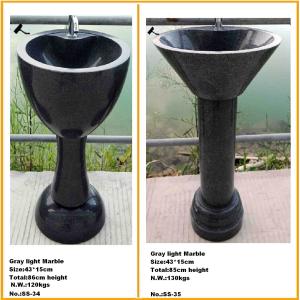 Wholesale Natural Stone Round Bowl Pedestal Sink for Bathroom from china suppliers