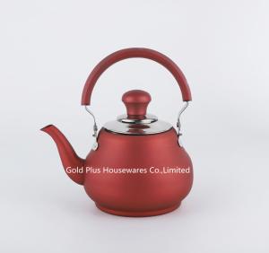 Wholesale 1L/1.5L/2L Metallic painting signal stainless steel whistling kettle red color painting coffee pot with filter from china suppliers