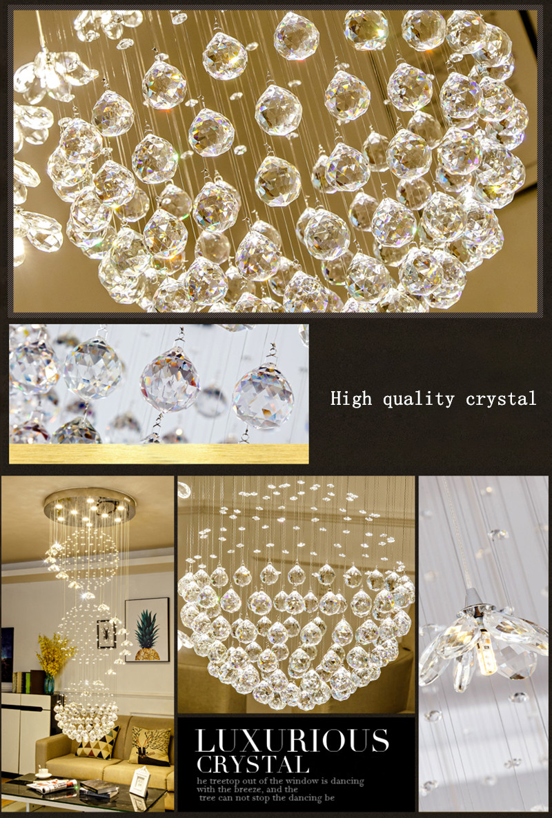 Modern Long Staircase Crystal Chandelier Lighting Indoor Lighting Hanging Luster(WH-NC-27)