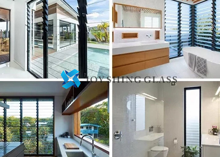Clear And Tinted Louvered Windows With Aluminum Frames