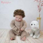 Autumn winter print long-sleeved button baby bodysuit cute bear warm knitted