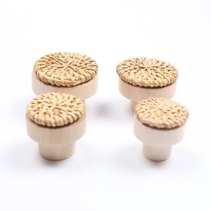 Wholesale Round Wooden Drawer Knobs Pulls For Furniture Woven Cabinet Knobs from china suppliers