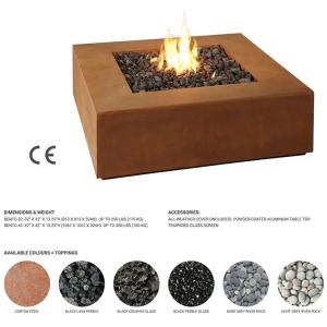Wholesale Outdoor Metal Garden Large Corten Steel Smokeless Firepit Rectangular from china suppliers