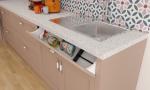 18mm Wood Island Kitchen Cabinets With Painted Island And Cultery Drawer SGS