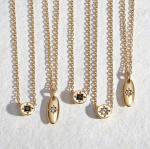 Gold Plated 925 Sterling Silver Starburst Diamond Disc Pendant Necklace for