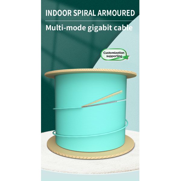 Indoor Spiral Steel Armoured Tactical Field Fiber Optical Cable with Custom Length