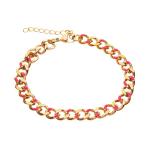 Punk Style Enamel Color Stainless Steel Charm Bracelets 18K Gold Plated