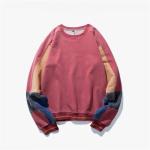 mens retro crewneck hoodies custom contrast color sweatshirt without hood