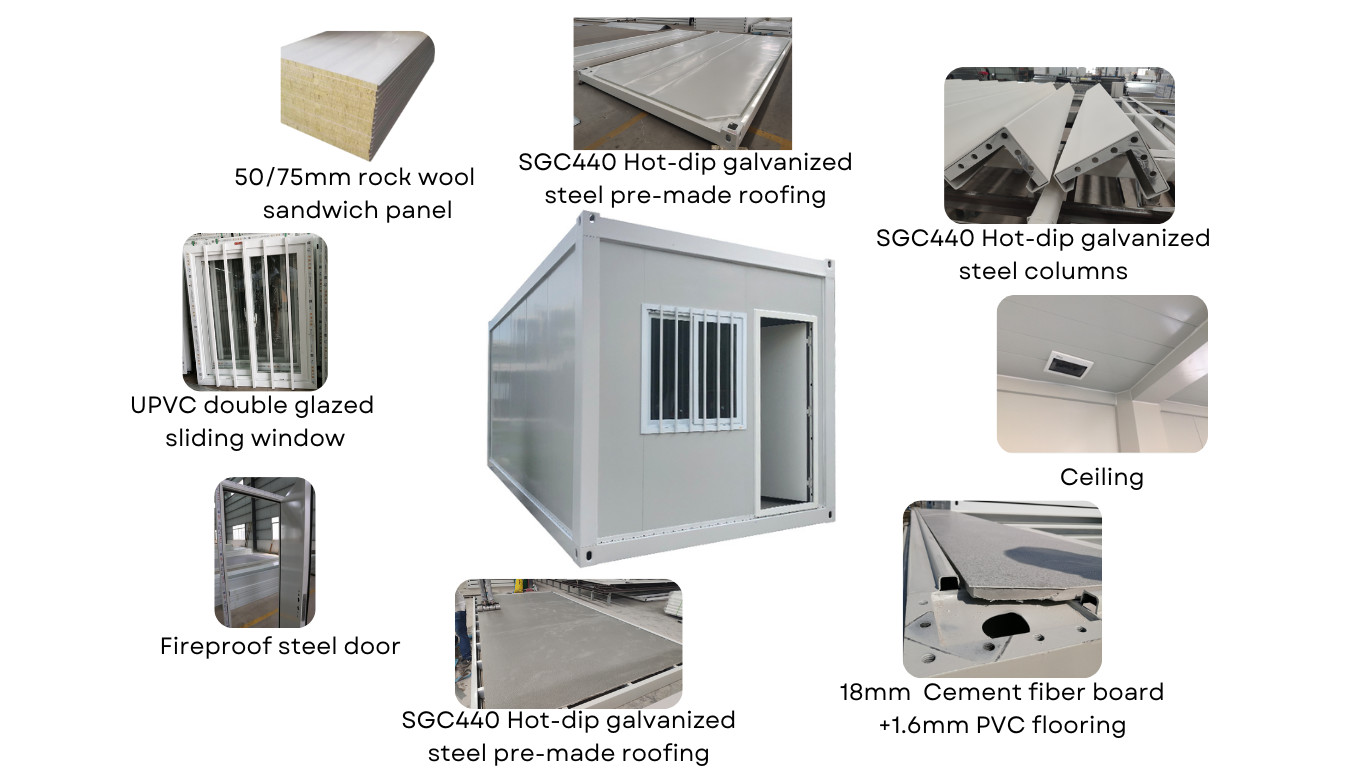 BOX SPACE Low Price Light Steel Prefab Container Office Modular Flat Pack Container House 20ft 40ft Detachable Container