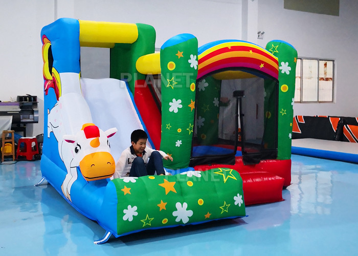 Family Mini Inflatable Bounce House For Backyard Rainbow Color