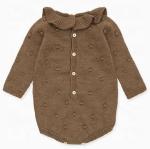 Antumn Winter Ruffle neck Long Sleeve Newborn Girls Organic Cotton Kids Infant