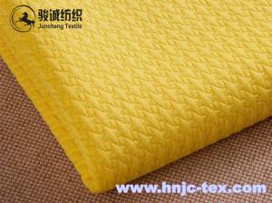 Wholesale 100% Polyester tweed combing jacquard thick needle weft knitting fabric for woman apparel from china suppliers