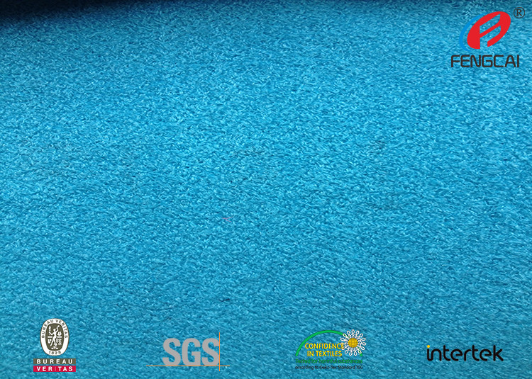 Warp Knitting Polyester Velour Fabric , Solid Aqua Green Velvet Chair Fabric