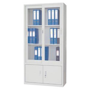 Wholesale Sliding Door Steel Filing Cabinet Knock Down Metal Stationery Cupboard With Upper Sliding Doors And Lower Swing Doors from china suppliers