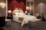 Luxury Cushion Headboard Bed European Royal King Size Bedroom Furniture Solid