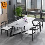 Multiple Colors Modern Restaurant Table 8 Seater Marble Top Dining Table