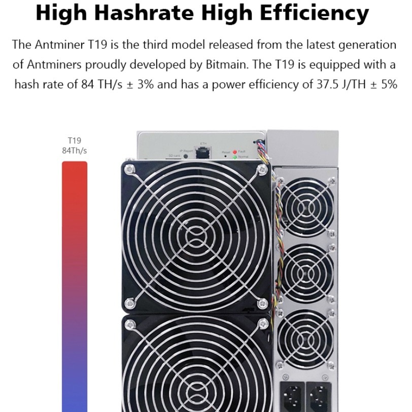BTC Asic Miner Machine 3150W Bitmain Antminer T19 84th S