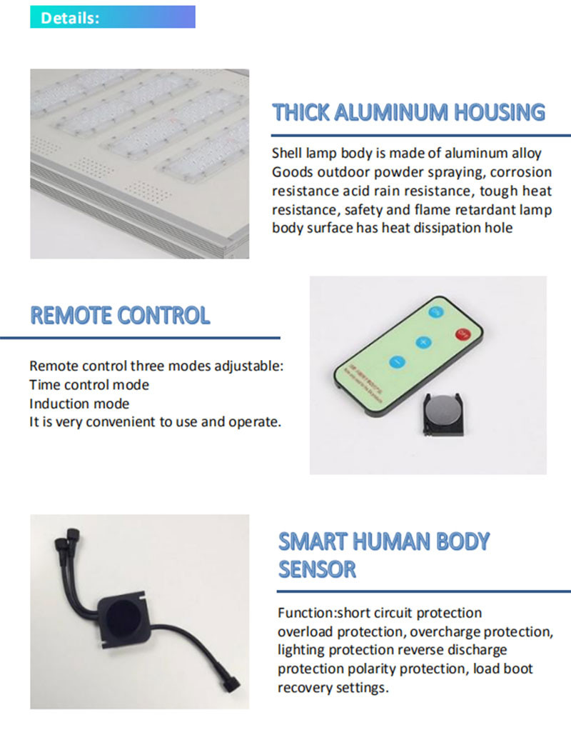 Solar Panel Solar Powered LED Street Lights for Outdoor Lighting