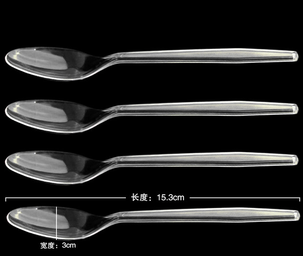 6.6'' disposable plastic PP knive fork and spoon set in clear lucite color