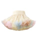 French Style Polyester Fluffy Children'S Beauty Skirts Red Tutu Skirt Rainbow