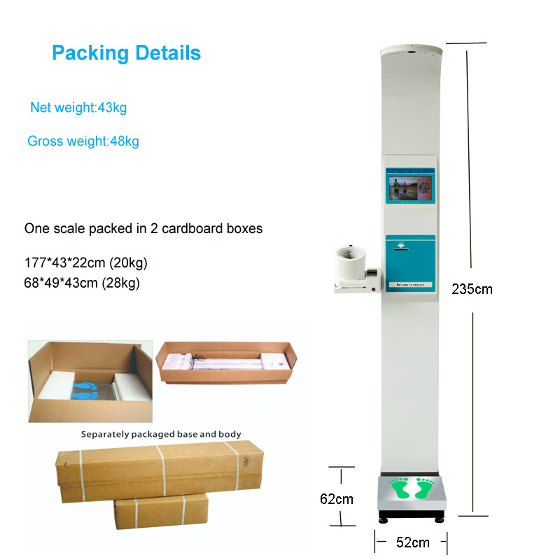 Scale for Weighing People Blood Pressure Height Weight Ultrasound Machine Body Analysis Scale
