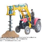 Steel Skid Loader Post Hole Digger / Yellow Light Pole Installation Equipment