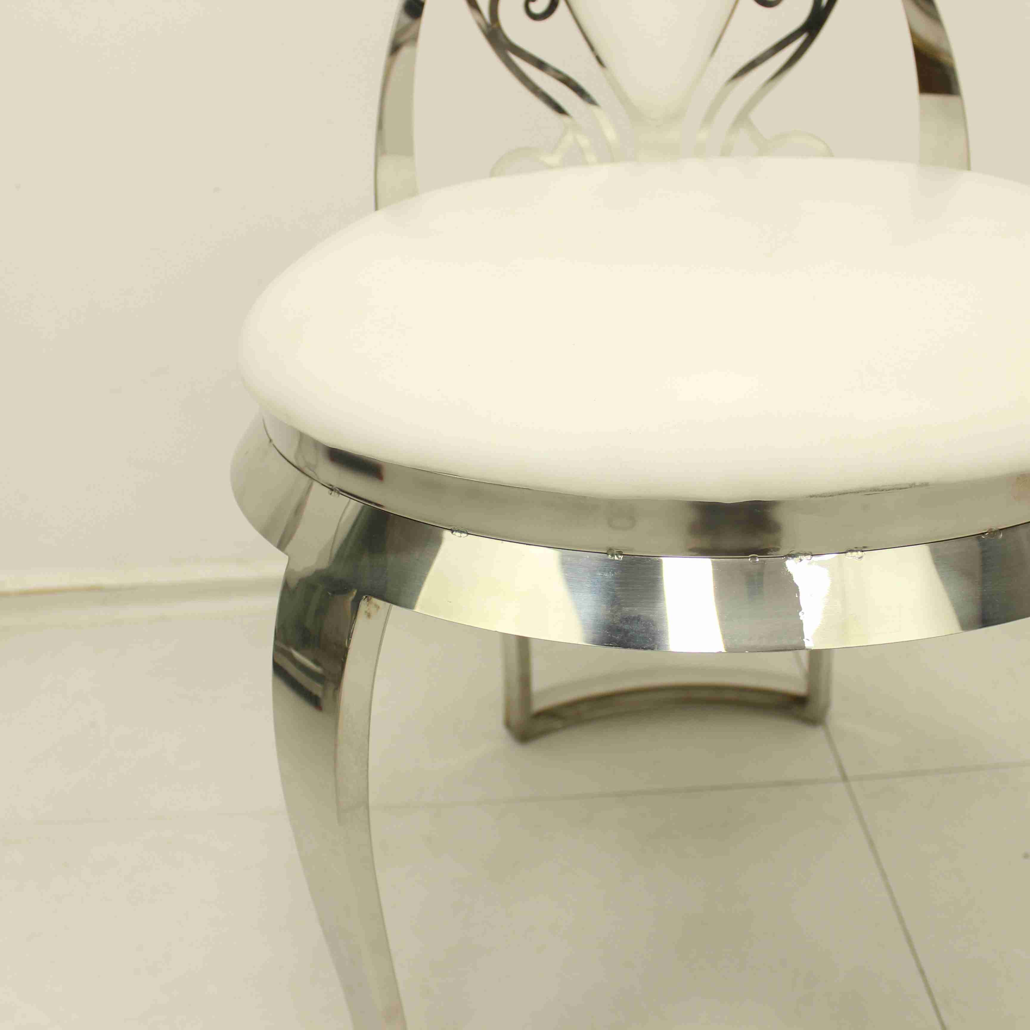 Leather Top Elegant Dining Chair For Event Anti Oxidation SS Leg