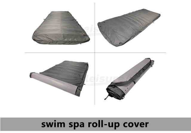 Durable Rigid Endless Swim Spa Covers Rectangle Hot Tub Lid Covers Dark Brown