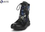 Current Comfortable Black Military Boots Camouflage Design Durable Sole