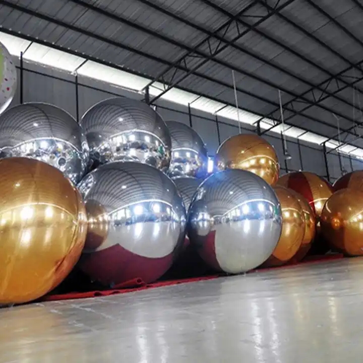 Home Decoration 100CM Laser Silver PVC Ball Hanging Material Clear Christmas Disco Mirror Balls