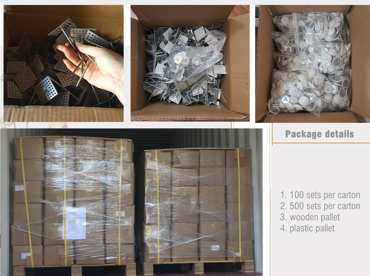 50mm Round Perforated Base Insulation Anchor Pins With Self Locking Washers