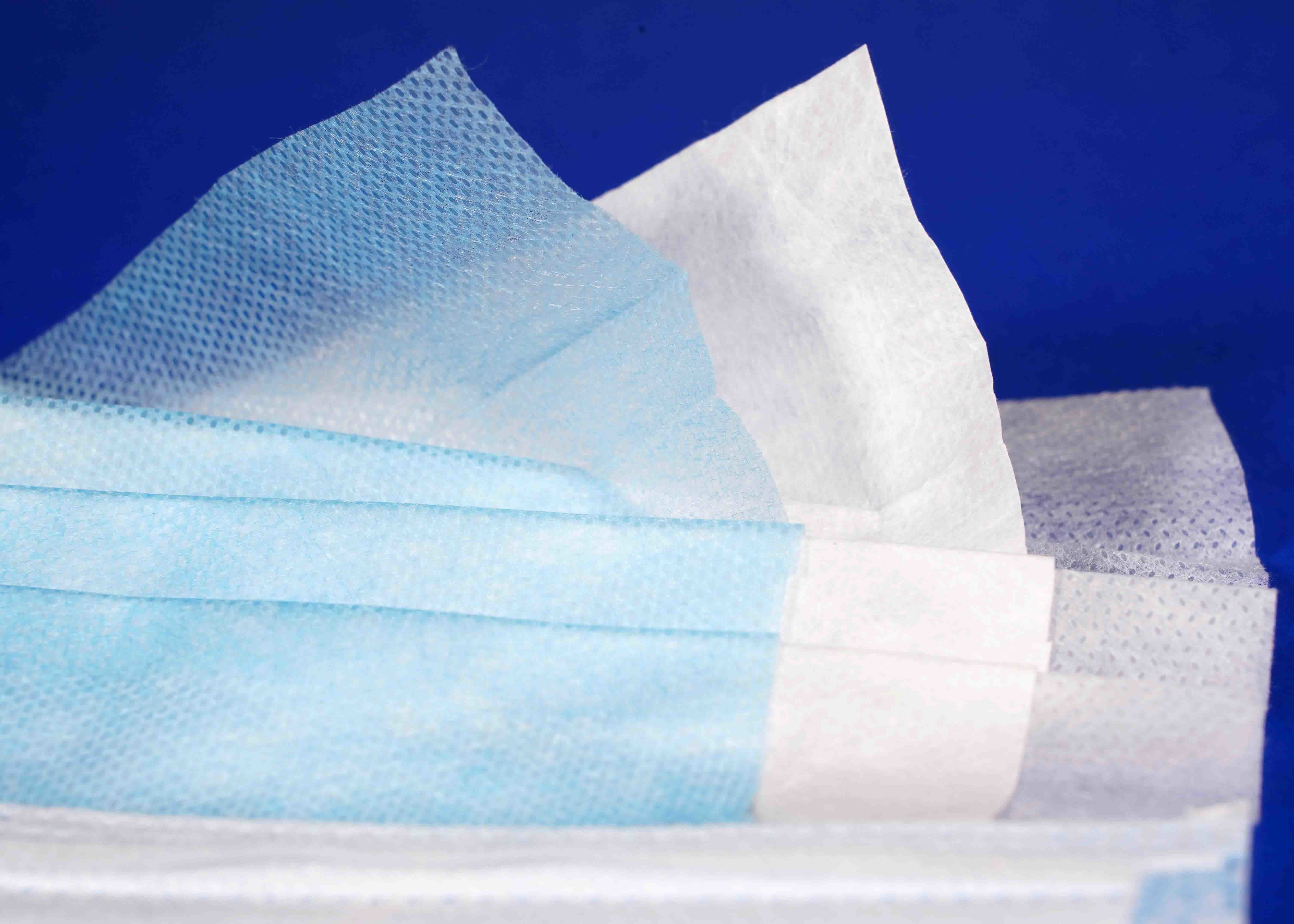 Odourless Earloopp Face Mask / Disposable Blue Mask With Adjustable Nose Piece