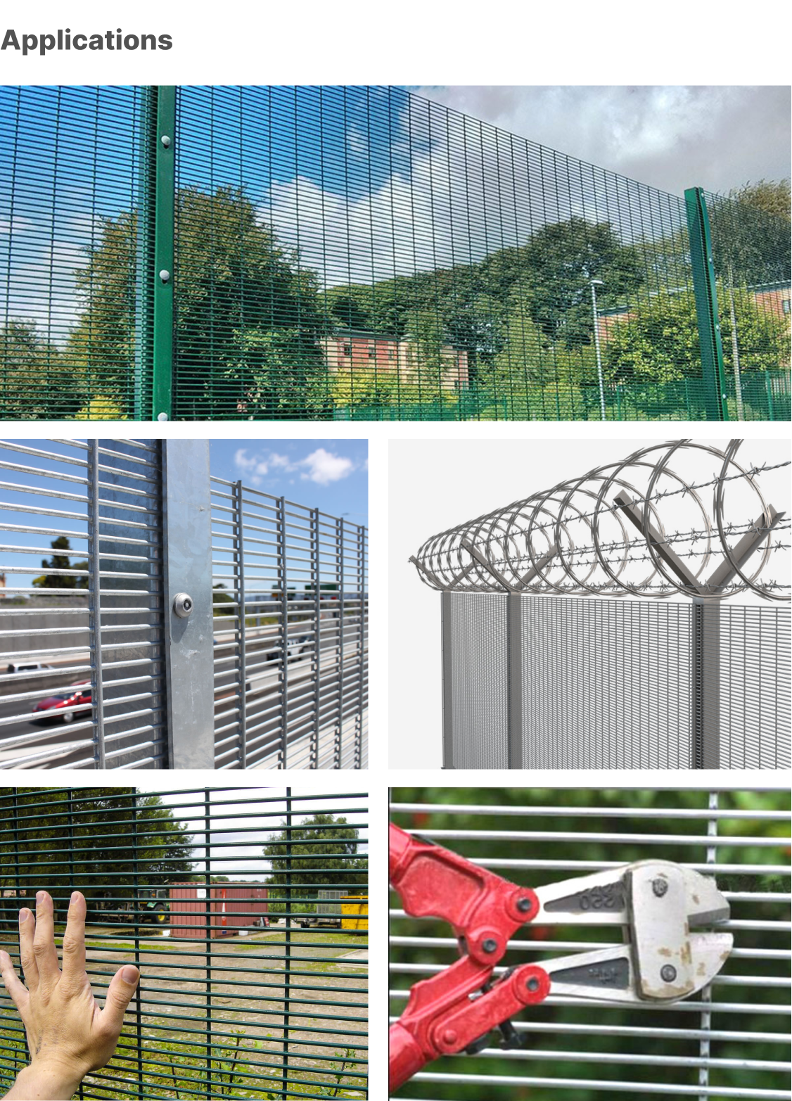 heavy gauge small hole welded wire mesh fence for Anti climb security fence 358 fence
