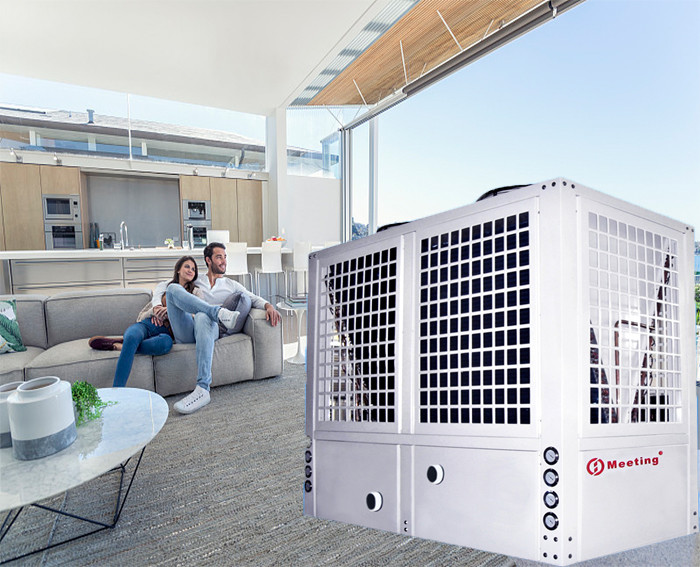 3200L Heat Pump Pool Heater 144KW Air Source EVI Water And Electricity Separation Safety Heating