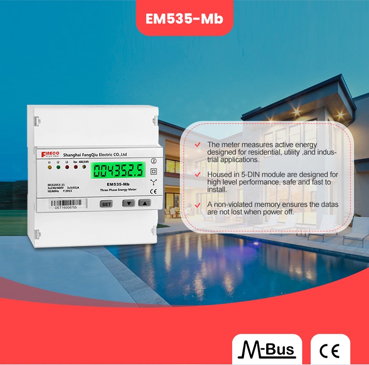 EM535-Mb 3*230/400V 5 65 A Three Phase Electronic Energy Meter for Energy Management