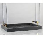 Antique Design Decorative 80mm Leather Display Tray For Hotel