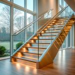 Premium 316 Stainless Steel Handrails with Brushed Finish for Glass Staircases