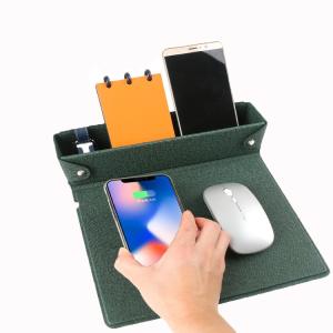 Wholesale Magnetic Wireless Charging Leather Desk Pad Multifunctional Folding from china suppliers