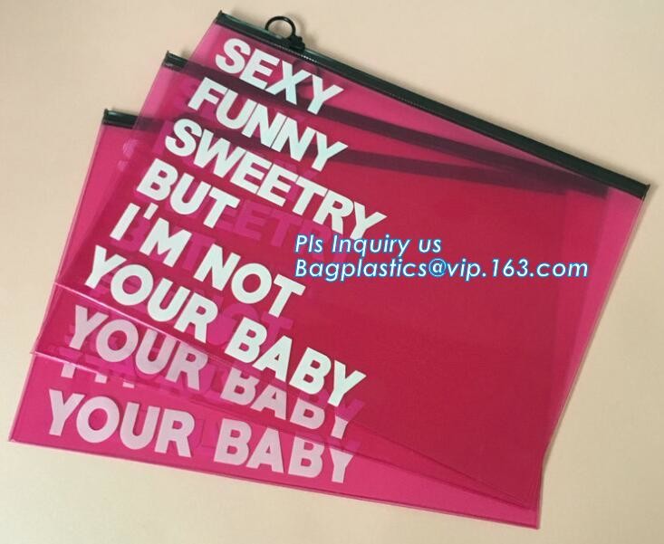 EVA clothing bags plastic slider zipper case, Custom printed side guesset foil slider zipper, resealable packaging slide