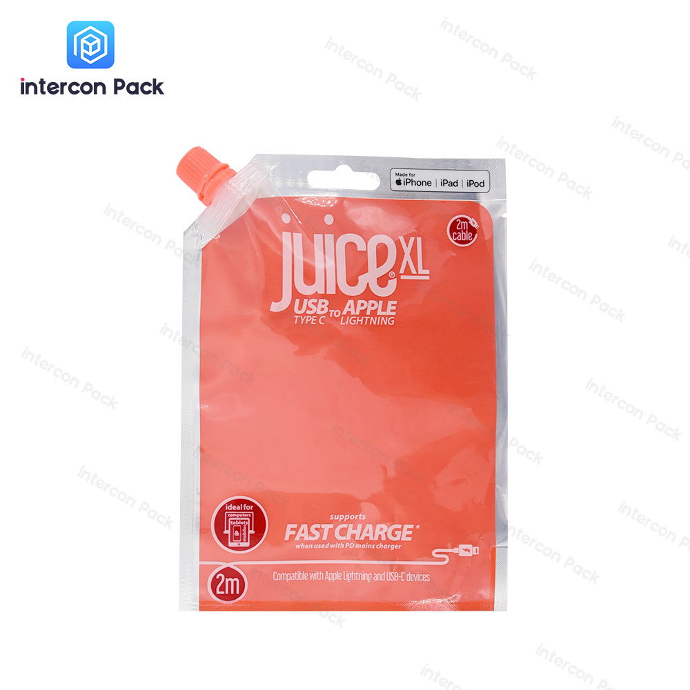 Fruit Juice Spouted Liquid Stand Up Pouches PE Material Customized Logo