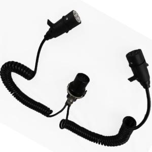 Wholesale Black Coiled Trailer Cord 15 Core Truck Cables European 24V EBS Trailer Plug from china suppliers