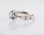 Blue CVD 1.01ct Lab Grown Diamond Wedding Ring 18K White Gold Set IGI Certified
