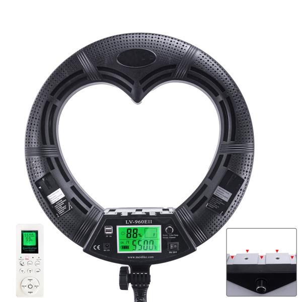 LCD Dispaly 18 Inch LED Ring Light Heart Shaped 3200k 5500k Live Stream fill