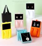 Gold Silver Foil Logo Paper Jewellery Packaging Sliding Drawer Box 9x9x3.4cm
