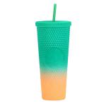 24oz Studded Tumbler Glossy Pink Iced Coffee Cups With Lids Reusable 24 Oz