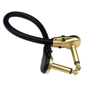 Wholesale Short Golden Right Angle Mono TS Jack Instrument Guitar Patch Cable for Guitar Effects Pedal Board from china suppliers