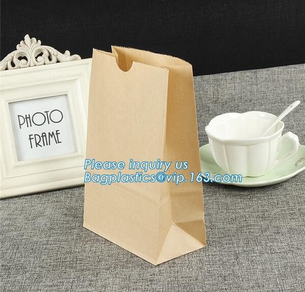 zipper. ziplock, Custom printed paper bread bags use for food packaging,Open Top Kraft Paper Laminated Foil Lined Flat B