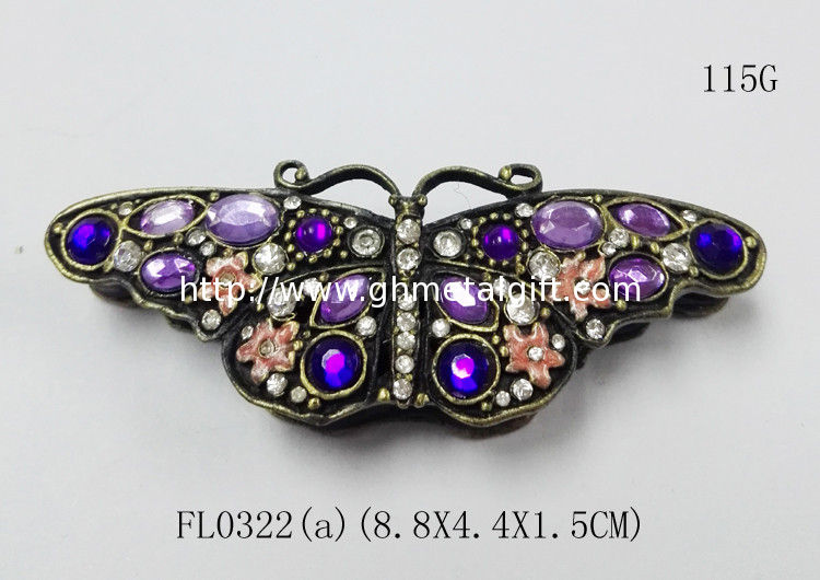 Butterfly trinket box metal necklace jewelry box