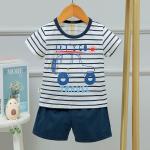 Round Neck 24 Month Short Sleeve Pajama Set 90cm Height 54cm Bust