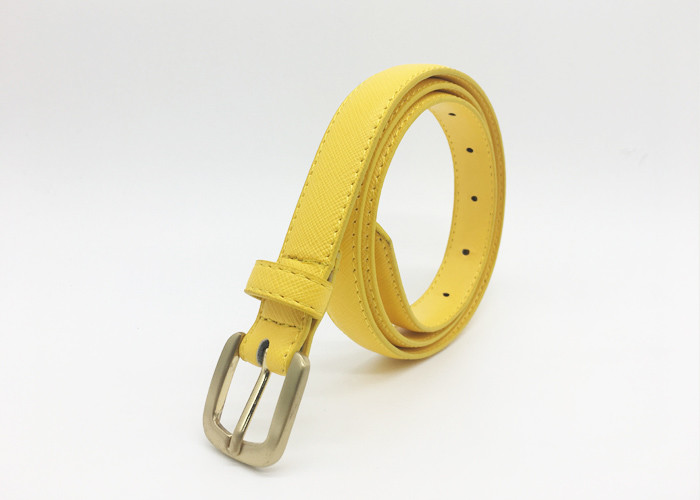 Sweet Candy Color Women Stitching Saffiano Leather PU Belt